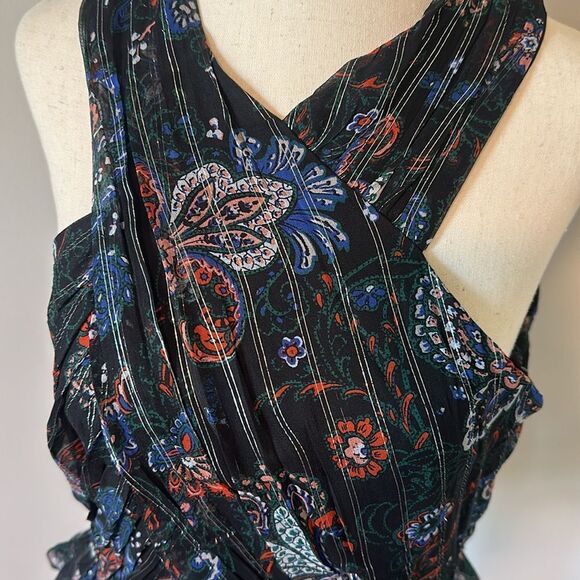 NWT Veronica Beard sz 6 Kailani metallic floral top silk paisley - Picture 3 of 9